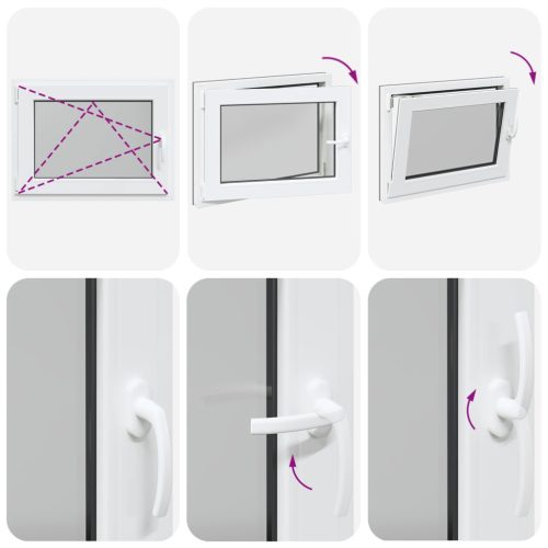 Pinceablak RISOR Antracit 80 x 50 cm PVC és Üveg