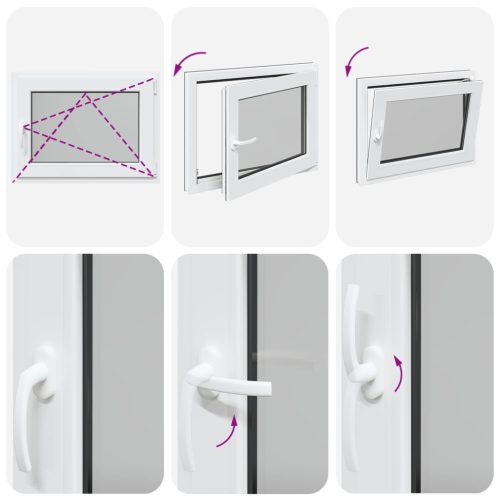 Pinceablak RISOR Antracit 80 x 50 cm PVC és Üveg