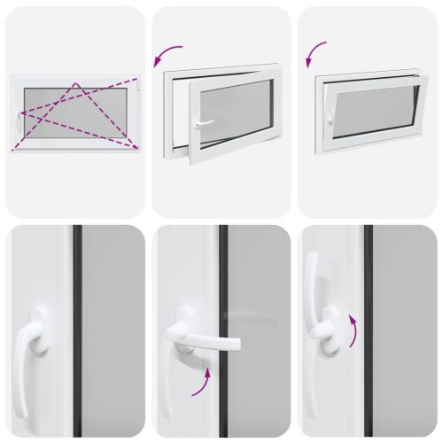 Pinceablak RISOR Antracit 100 x 50 cm PVC és Üveg