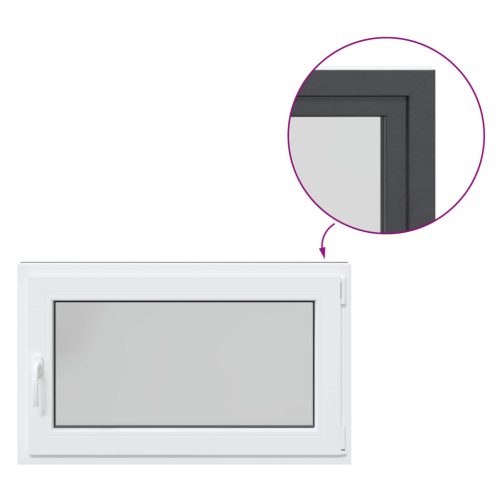 Pinceablak RISOR Antracit 100 x 60 cm PVC és Üveg