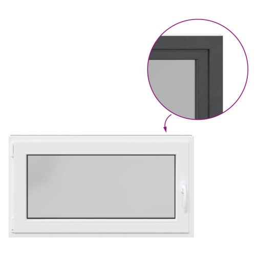 Pinceablak RISOR Antracit 110 x 70 cm PVC és Üveg