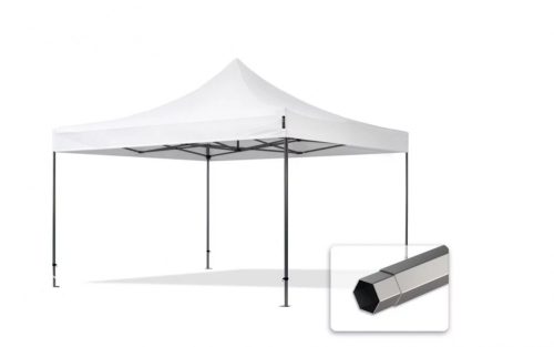 TP 4x4,5m összecsukható 750N acél vázas pavilon, ablak nélkül - fehér