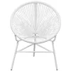  fehér polyrattan hálós kerti kagylószék