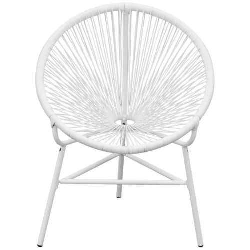  fehér polyrattan hálós kerti kagylószék