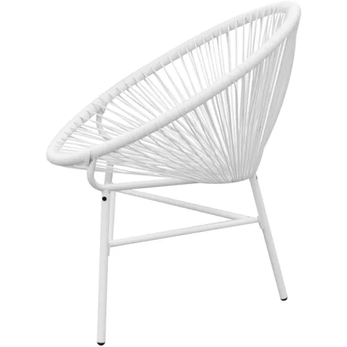  fehér polyrattan hálós kerti kagylószék
