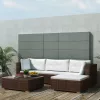  5 részes barna polyrattan kerti ülőgarnitúra párnákkal