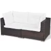  5 részes barna polyrattan kerti ülőgarnitúra párnákkal
