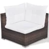  5 részes barna polyrattan kerti ülőgarnitúra párnákkal
