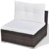  5 részes barna polyrattan kerti ülőgarnitúra párnákkal