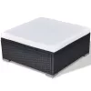  5 részes fekete polyrattan kerti ülőgarnitúra párnákkal