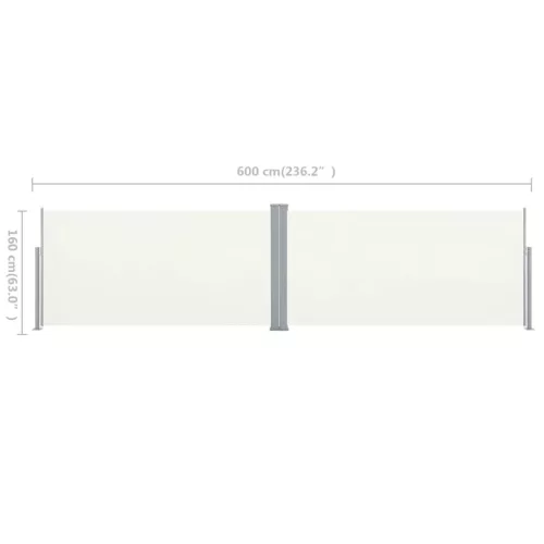  összecsukható oldalsó napellenző 160x600 cm krém