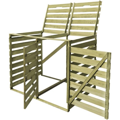  impregnált fa dupla kukatároló gurítható szemetes kukákhoz 240L