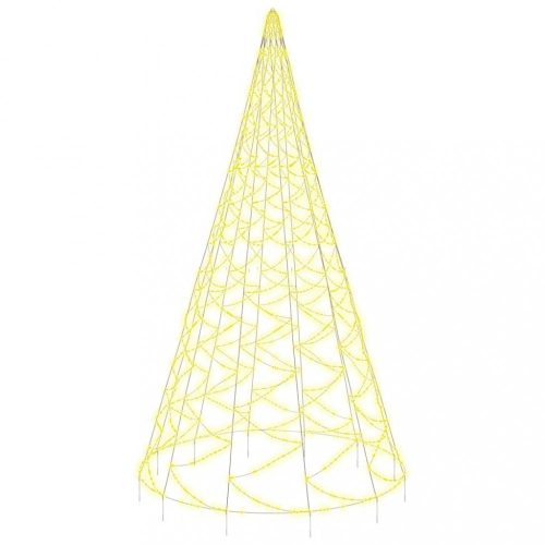 VID karácsonyfa zászlórúdon 3000 meleg fehér LED-del 800 cm