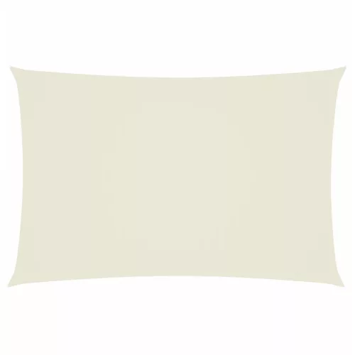  négyszögletes, krémszínű oxford szövet napvitorla 2 x 4 m 