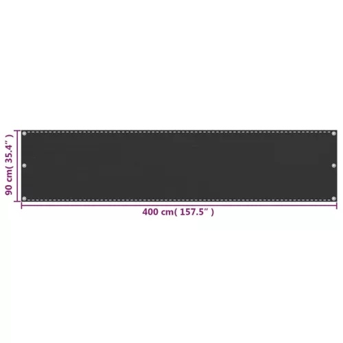  balkon napellenző HDPE 90x400 cm Antracit