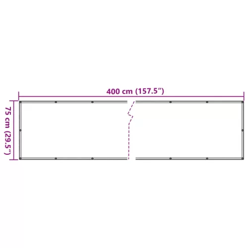  75x400 cm antracit Oxford szövetű erkély ablak sötétítő