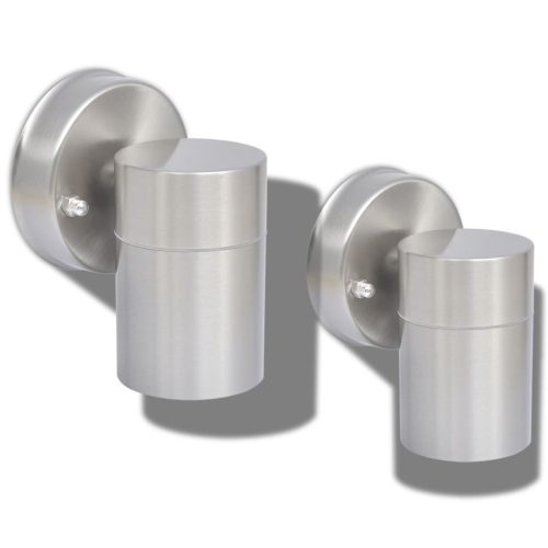  2 db lefelé világító rozsdamentes acél kültéri falilámpa