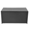  fekete polyrattan kerti tárolóláda 120 x 50 x 60 cm