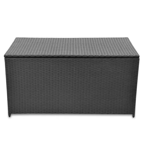  fekete polyrattan kerti tárolóláda 120 x 50 x 60 cm