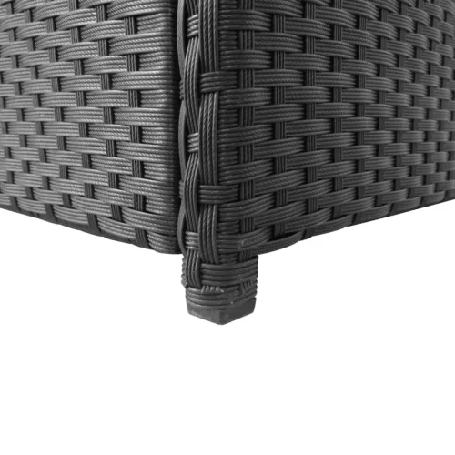  fekete polyrattan kerti tárolóláda 120 x 50 x 60 cm