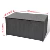  fekete polyrattan kerti tárolóláda 120 x 50 x 60 cm