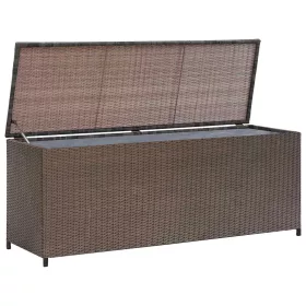  barna polyrattan kerti tárolóláda 120 x 50 x 60 cm