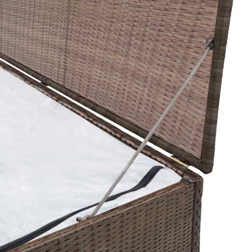 barna polyrattan kerti tárolóláda 120 x 50 x 60 cm