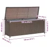  barna polyrattan kerti tárolóláda 120 x 50 x 60 cm
