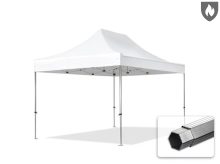   Professional összecsukható sátor PROFESSIONAL 620g/m2 tűzálló ponyvával, alumínium szerkezettel, oldalfalak nélkül, 3x4,5m fehér