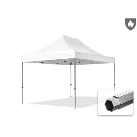   TP 3x4,5m összecsukható 850N alumínium pavilon, oldalfal nélkül, nehezen éghető - fehér