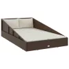  barna polyrattan kerti ágy 110 x 200 cm