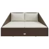  barna polyrattan kerti ágy 110 x 200 cm