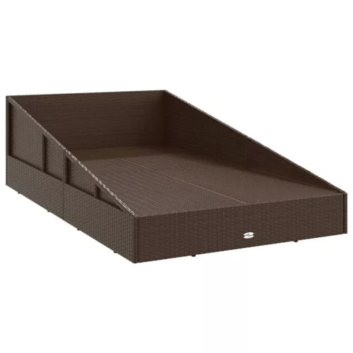  barna polyrattan kerti ágy 110 x 200 cm