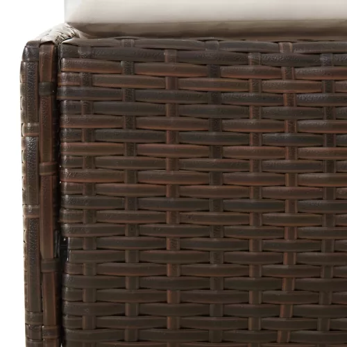  barna polyrattan kerti ágy 110 x 200 cm