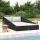  fekete polyrattan kerti ágy 110 x 200 cm