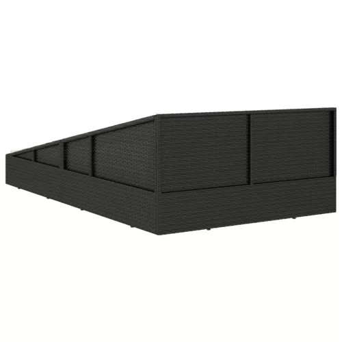  fekete polyrattan kerti ágy 110 x 200 cm