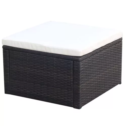  Barna polyrattan ottomán zsámoly 53x53x30 cm 