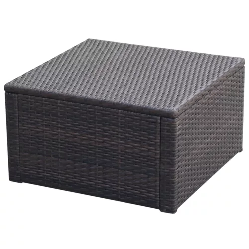 Barna polyrattan ottomán zsámoly 53x53x30 cm 