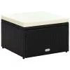  Fekete polyrattan ottomán zsámoly 53x53x30 