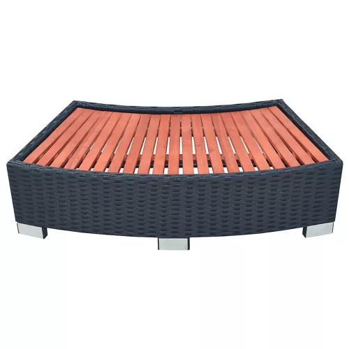  Polyrattan, fekete Spa fellépő 92x45x25 cm 