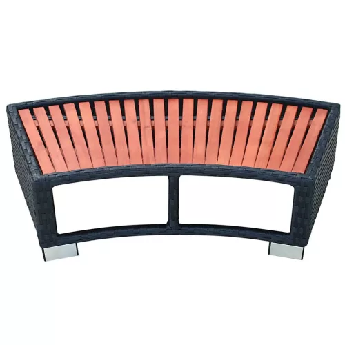  Polyrattan, fekete Spa fellépő 92x45x25 cm 