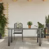 fekete alumínium és üveg kerti asztal 150 x 90 x 74 cm
