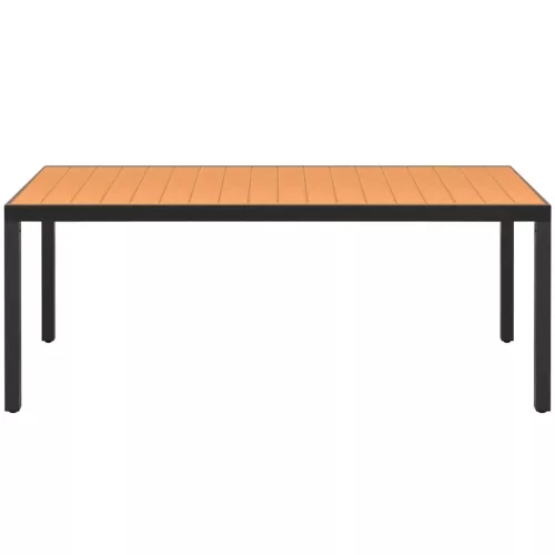  barna alumínium és WPC kerti asztal 185 x 90 x 74 cm
