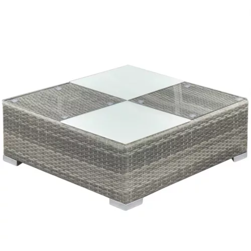  6 részes szürke polyrattan kerti ülőgarnitúra párnákkal