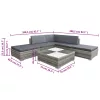  6 részes szürke polyrattan kerti ülőgarnitúra párnákkal