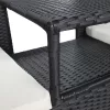  fekete kétszemélyes polyrattan kerti kanapé italtartó asztallal