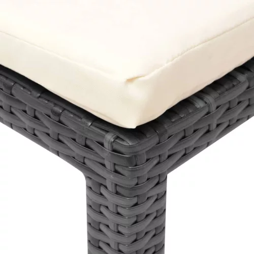 fekete polyrattan napozóágy párnával
