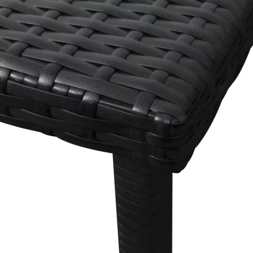  fekete polyrattan napozóágy párnával és asztallal