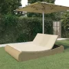  bézs polyrattan napozóágy