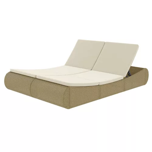  bézs polyrattan napozóágy